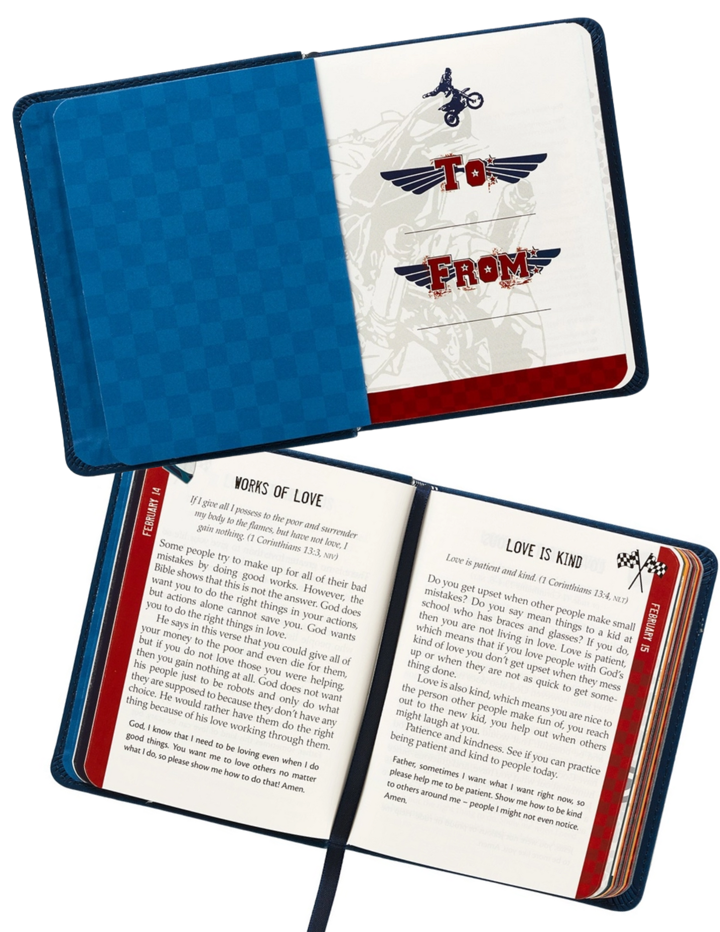 One-Minute Devotions for Boys – Blue Faux Leather
