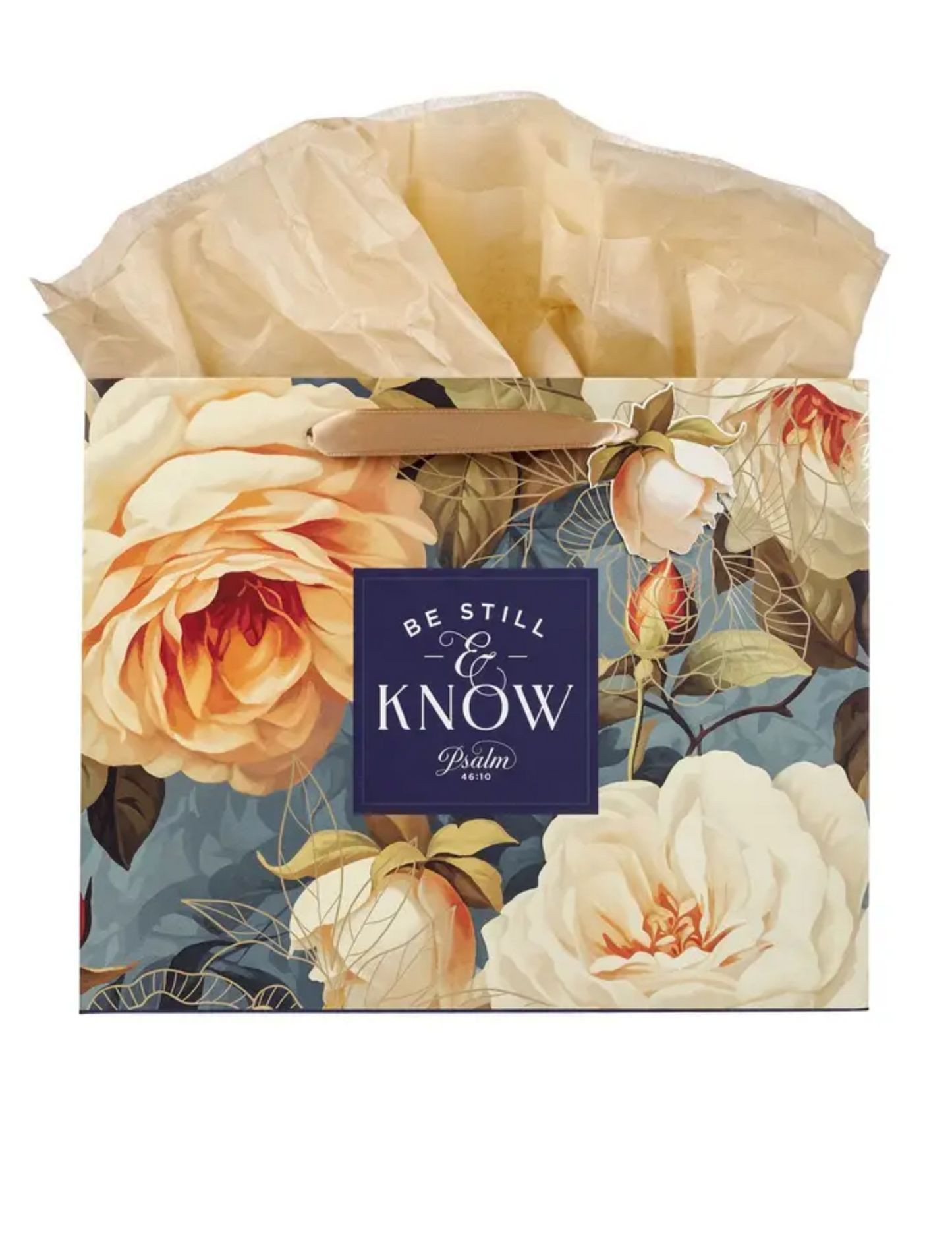 "Be Still & Know" Floral Gift Bag – Psalm 46:10
