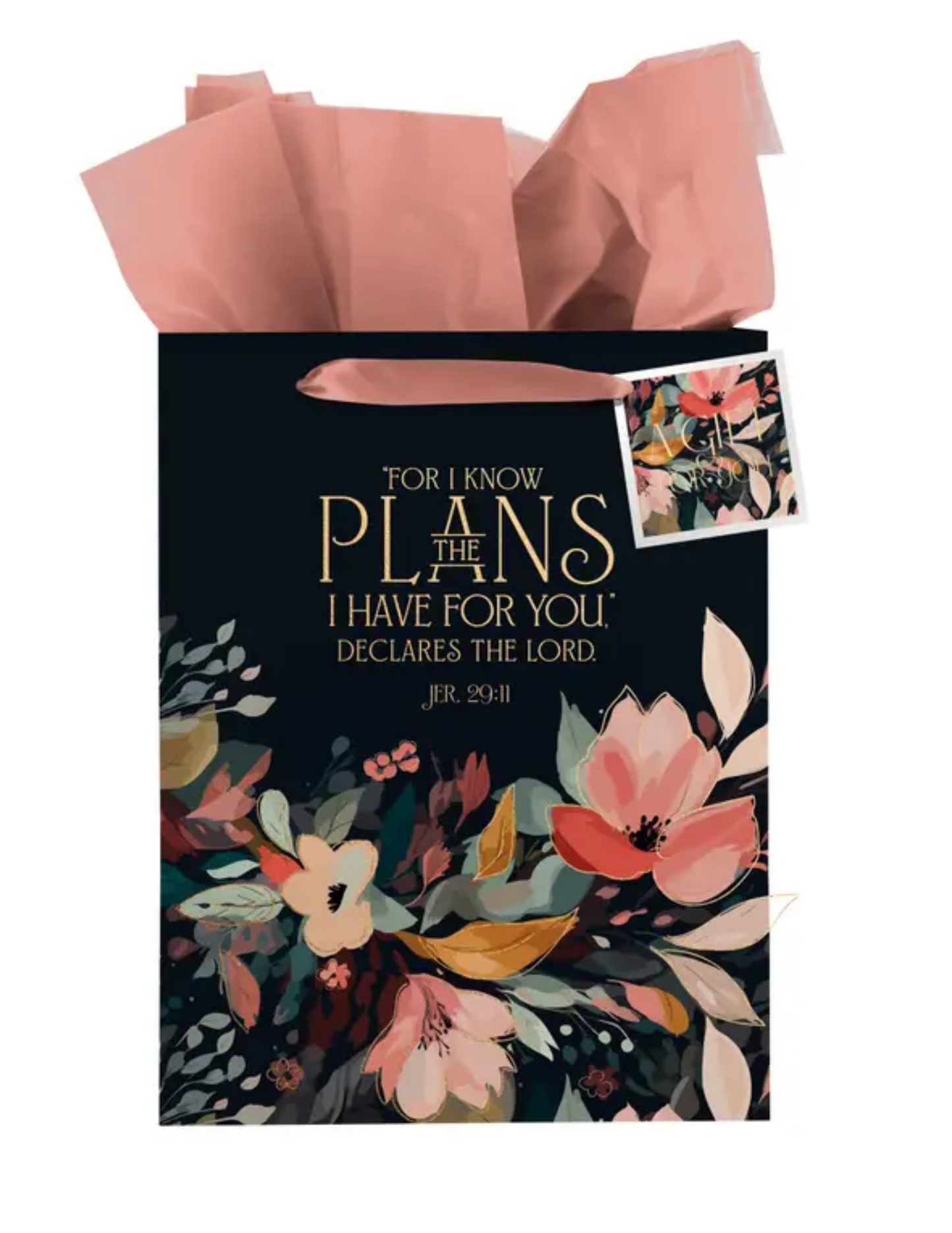 "For I Know the Plans" Floral Gift Bag – Jeremiah 29:11
