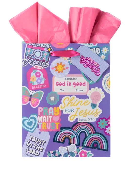 "Shine for Jesus" Sticker-Inspired Gift Bag – Matthew 5:16