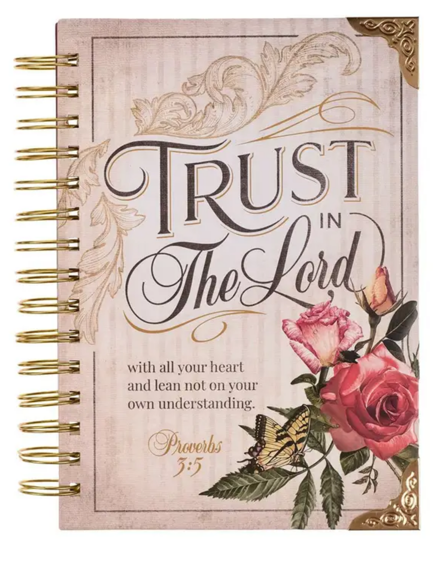 "Trust in the Lord" Vintage Floral Spiral Journal – Proverbs 3:5