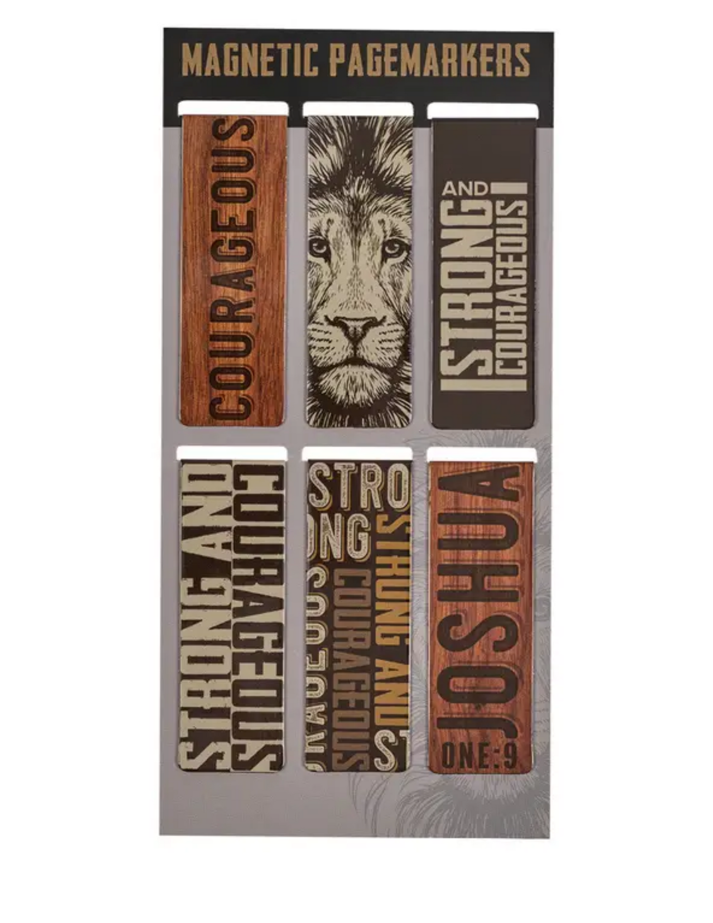 "Strong & Courageous" Magnetic Page Markers – Joshua 1:9