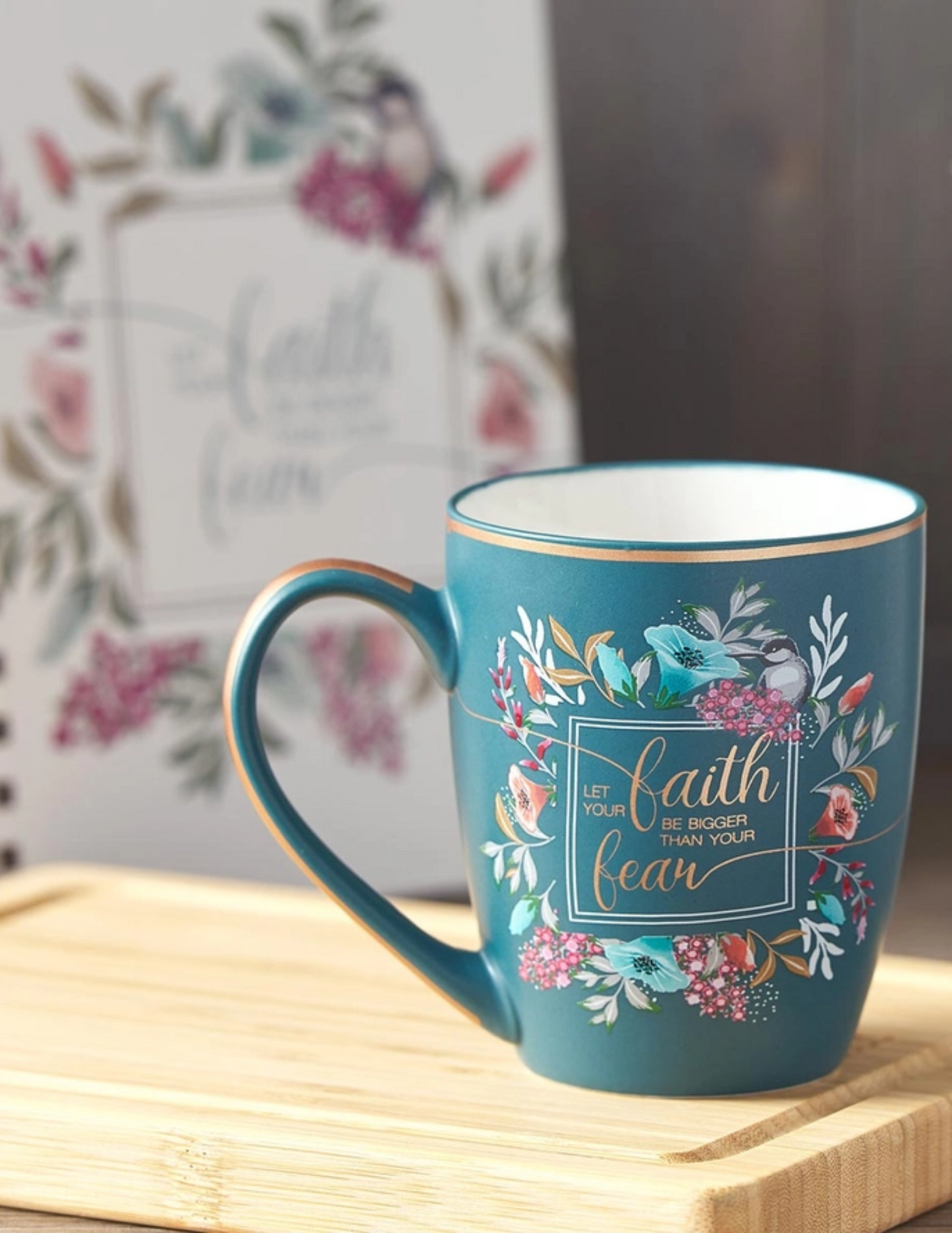 Floral Faith Teal Mug
