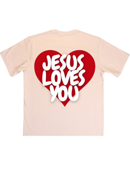 Jesus love you puff print Tee