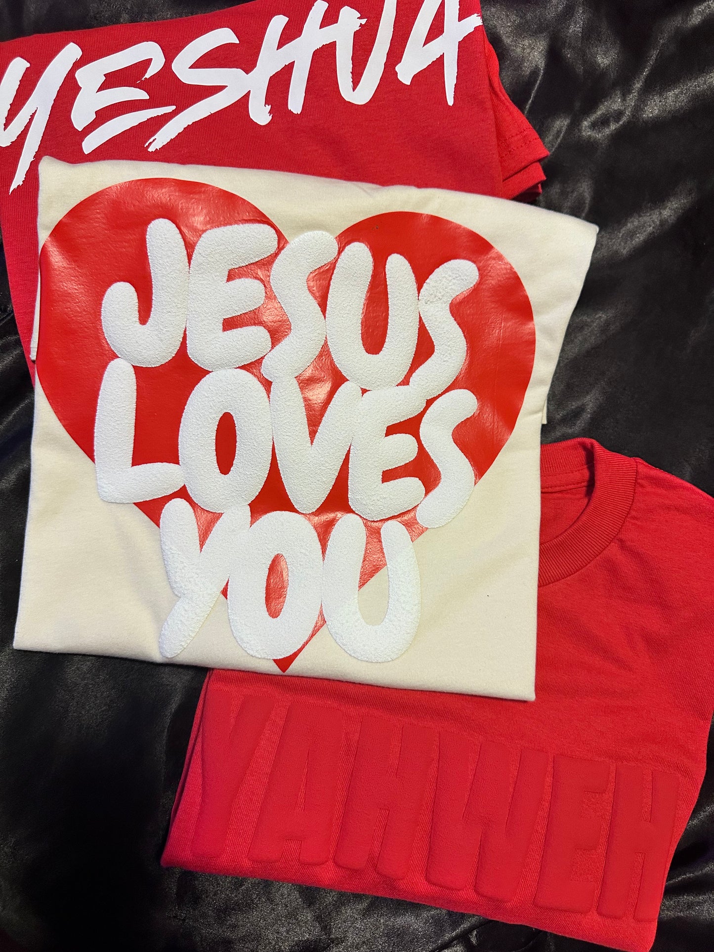Jesus love you puff print Tee