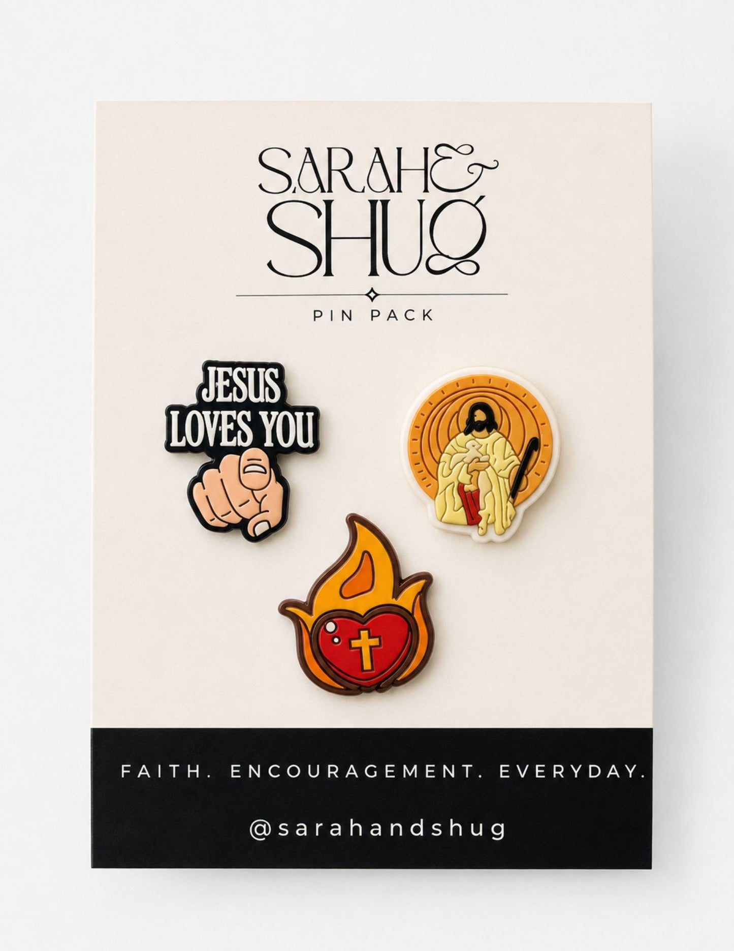 Jesus Loves You Christian Pin Pack | 3-Piece Faith Enamel Pin Set