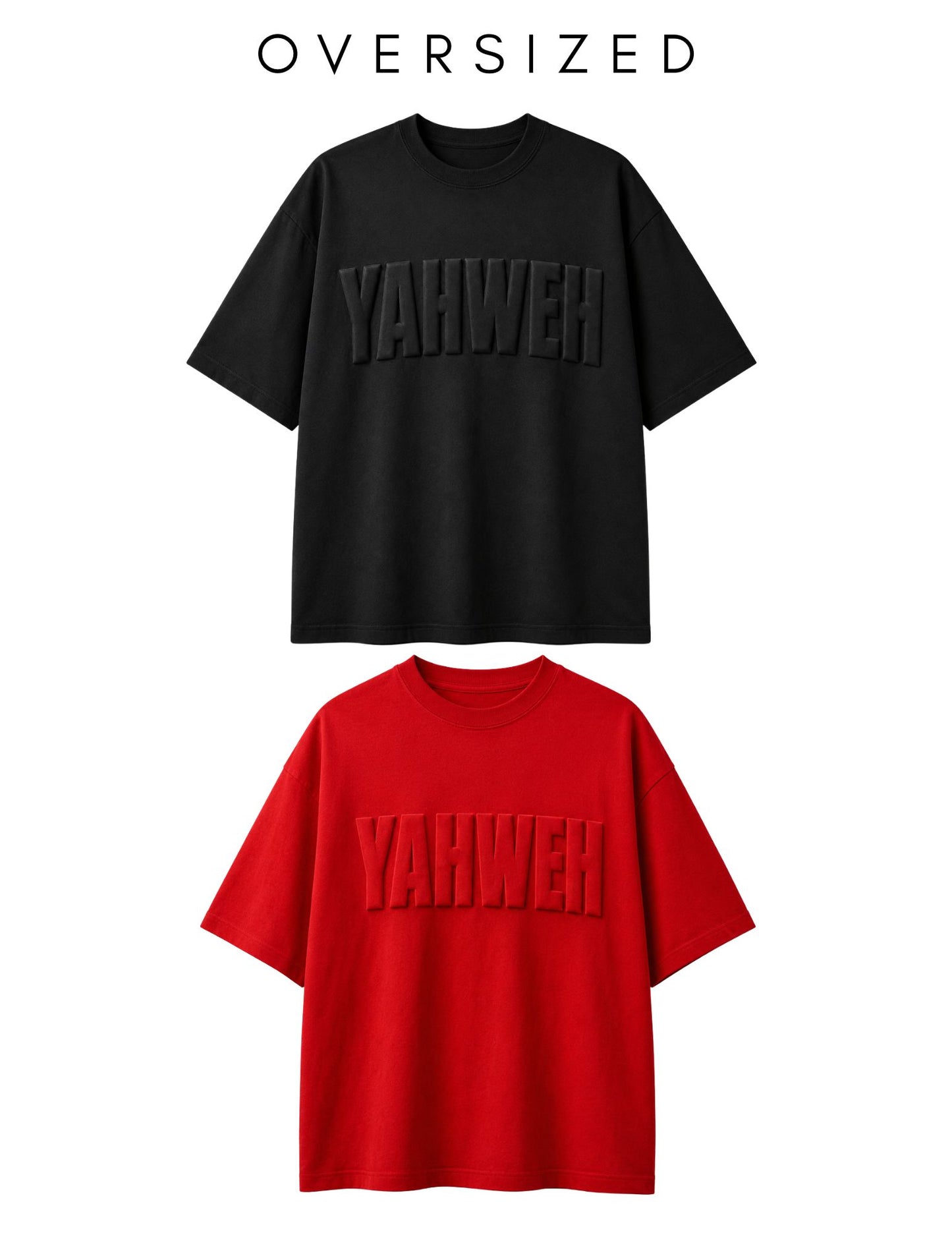 Yahweh Puff Print Oversized T-Shirt – Unisex Christian Tee
