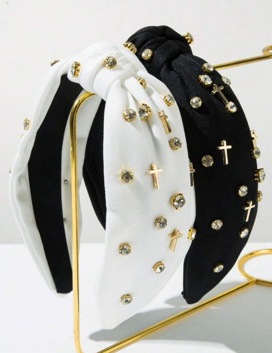 Crowned in Grace Jeweled Cross Headband