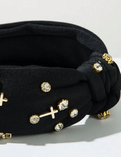 Crowned in Grace Jeweled Cross Headband