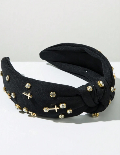 Crowned in Grace Jeweled Cross Headband