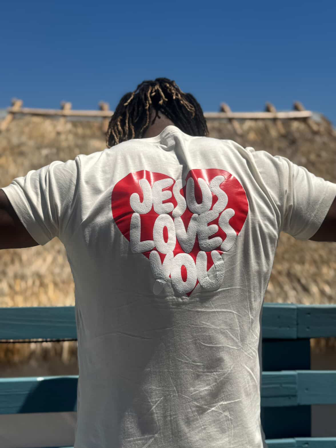 Jesus love you puff print Tee