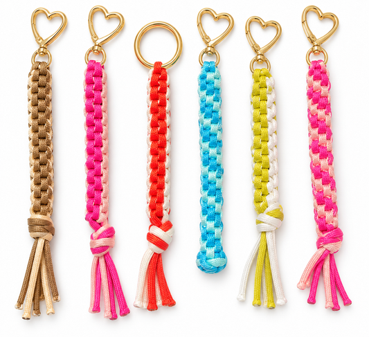 Color Pop Braided Rope Keychain