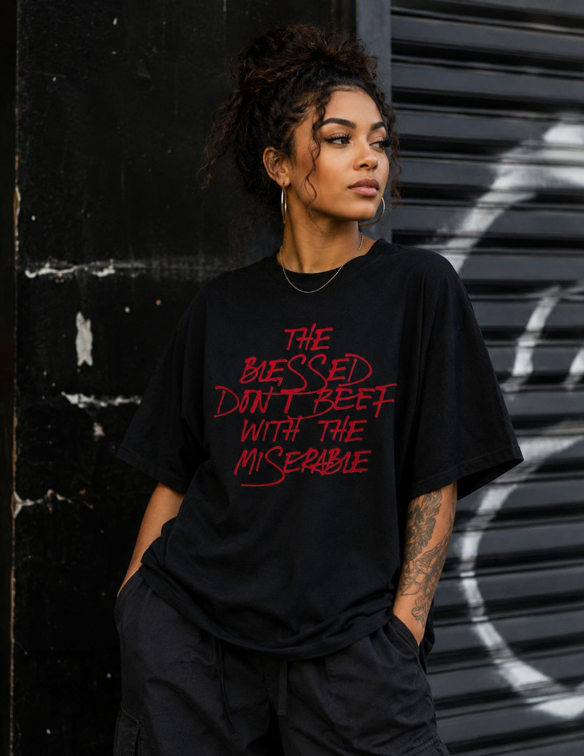 The Blessed Don’t Beef With the Miserable Christian Graphic Tee