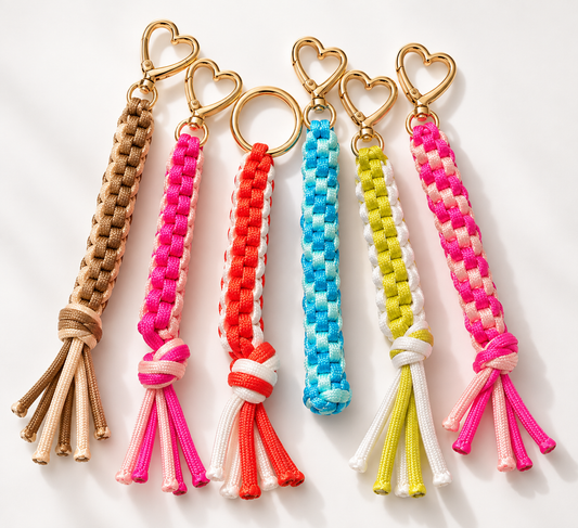 Color Pop Braided Rope Keychain