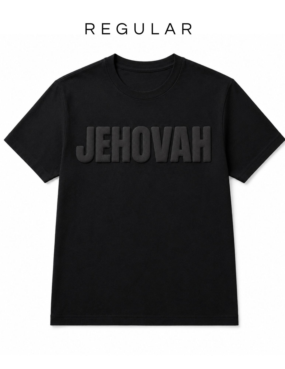 Jehovah 3D Puff Print Tee – Black Christian Graphic T-Shirt.