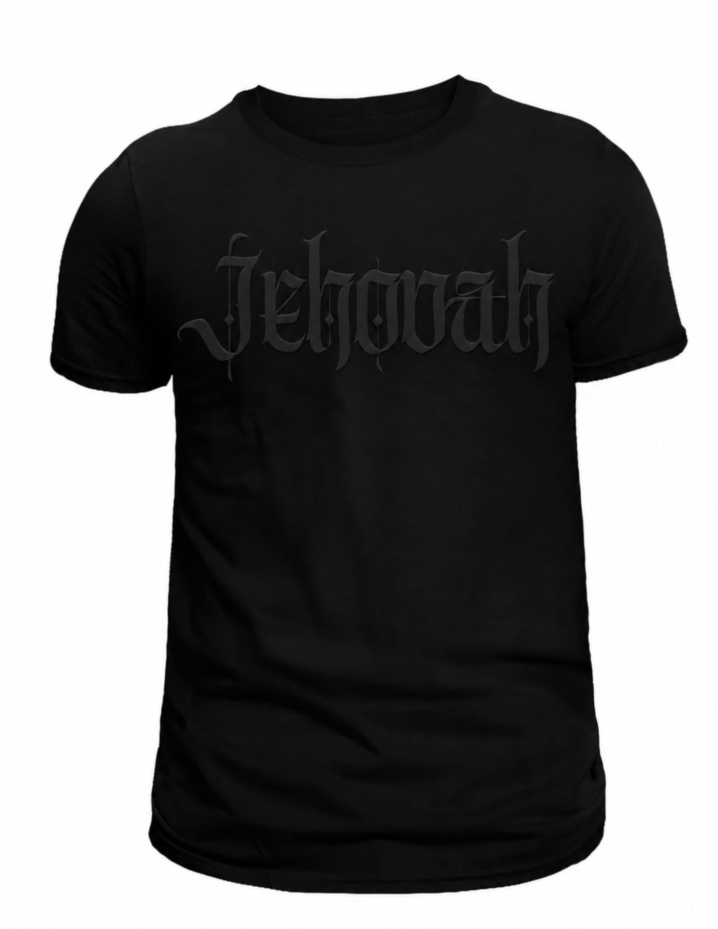 Jehovah Black-on-Black Puff Print Christian T-Shirt