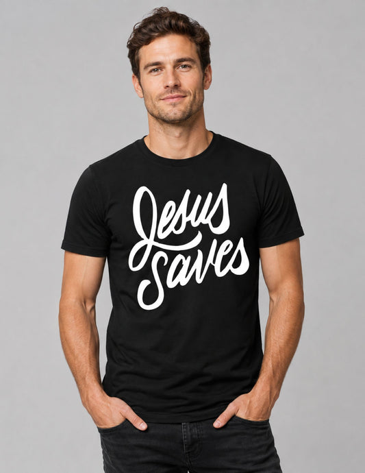Jesus Saves Unisex Christian T-Shirt – Faith Graphic Tee