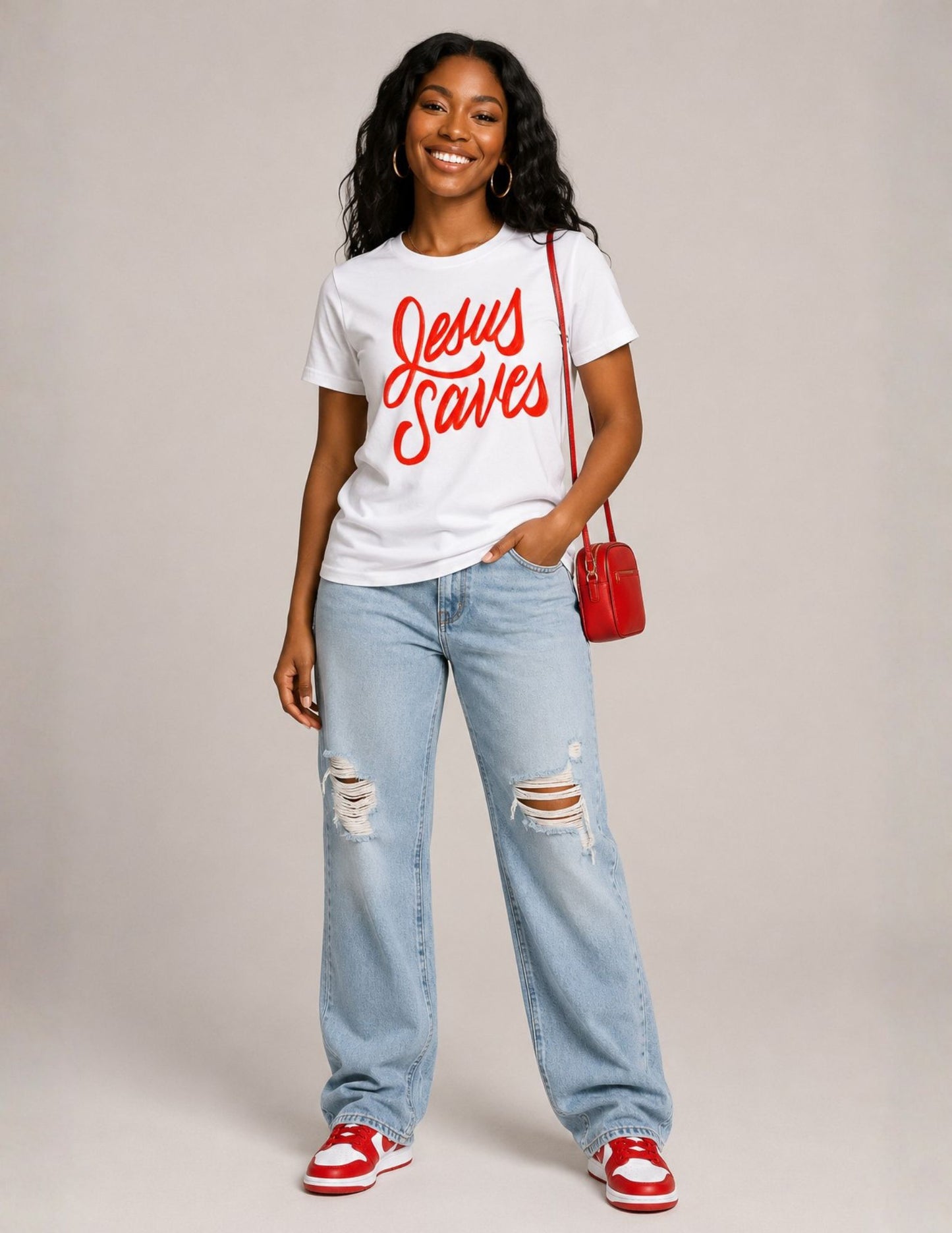 Jesus Saves Unisex Christian T-Shirt – Faith Graphic Tee