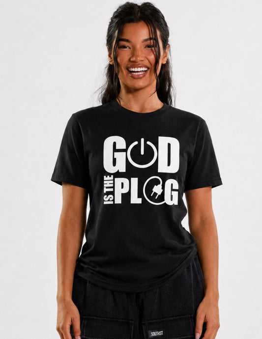 God Is the Plug Unisex Christian Graphic T-Shirt