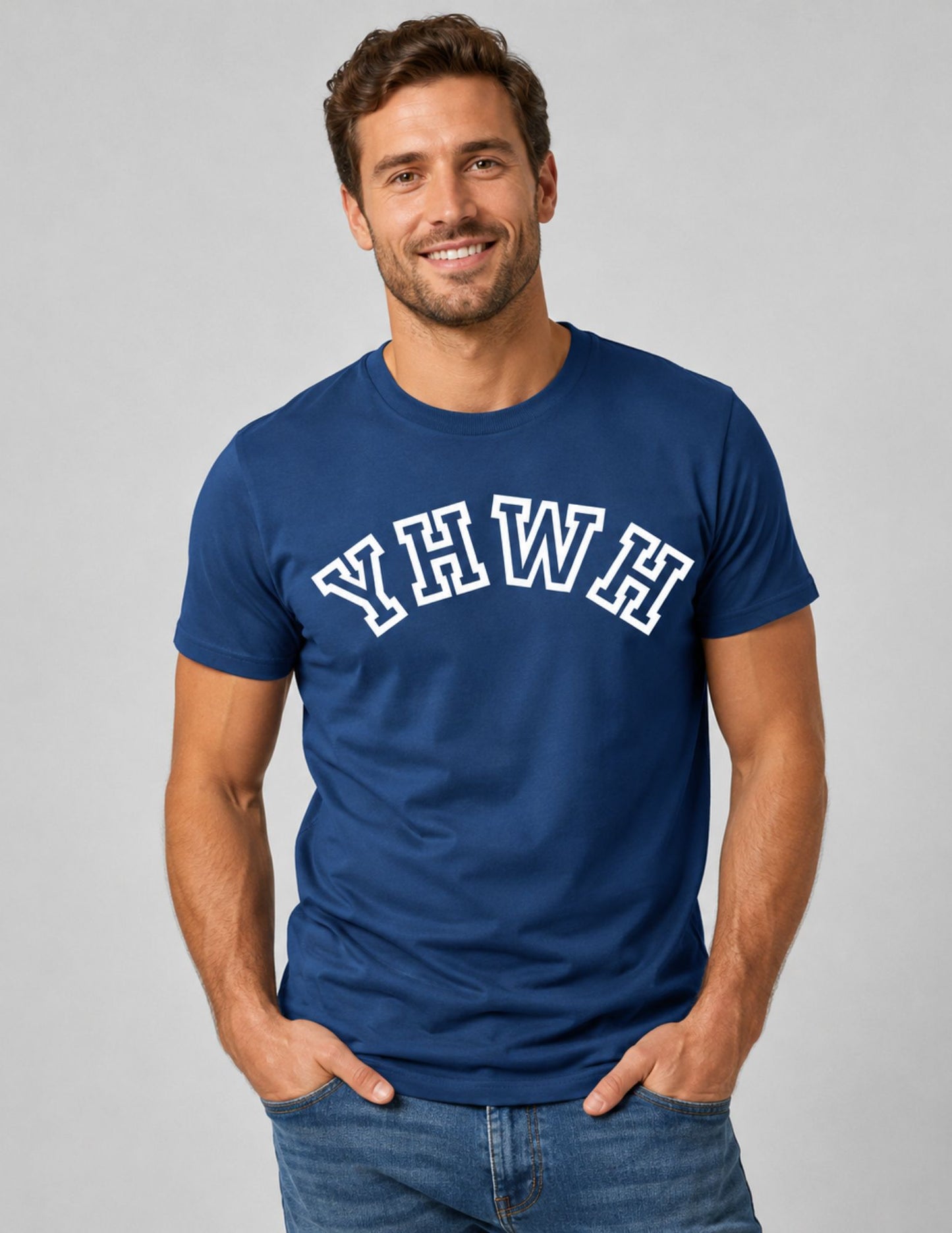 YHWH Yahweh Unisex Christian T-Shirt – Navy Faith Tee