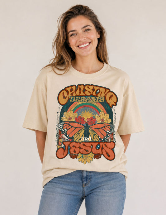 Chasing Dreams and Jesus Unisex Christian Graphic T-Shirt