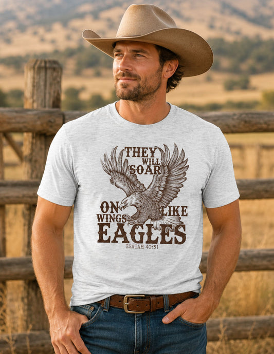 Soar on Wings Like Eagles Isaiah 40:31 Christian T-Shirt