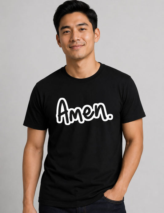 Amen Unisex Christian Graphic T-Shirt – Black Faith Tee