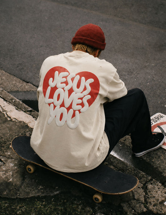 Jesus Loves You Puff Print Unisex Christian T-Shirt