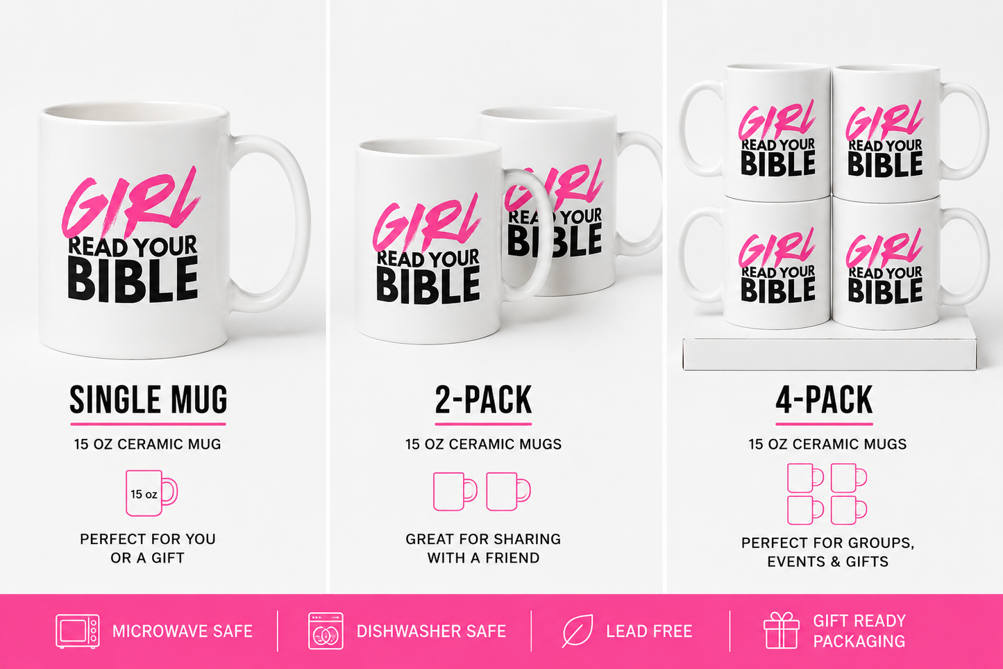 Girl, Read Your Bible 15 oz Christian Coffee Mug
