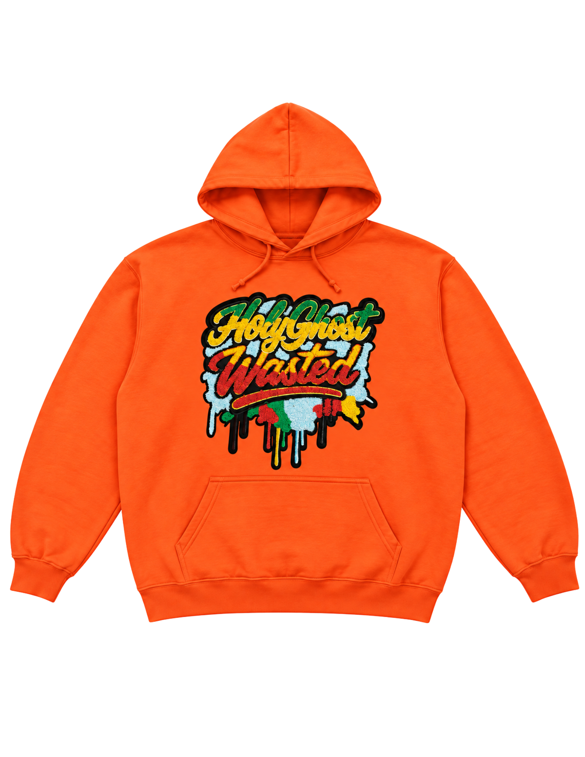 Holy Ghost Wasted Graphic Hoodie – Orange