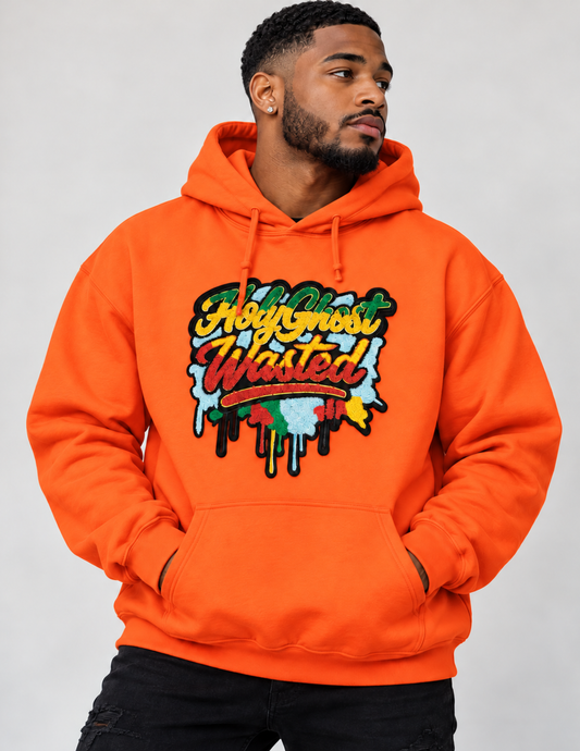 Holy Ghost Wasted Graphic Hoodie – Orange