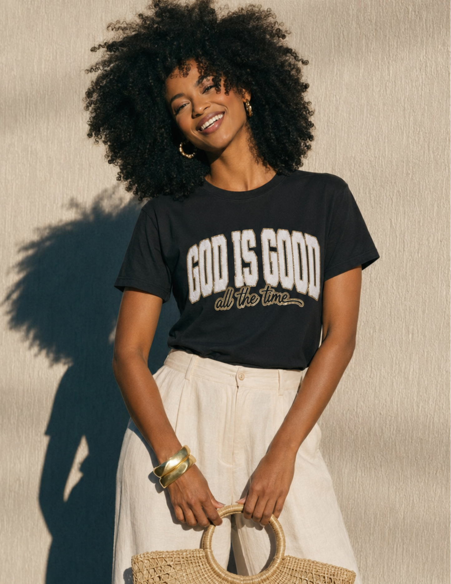 God Is Good All the Time Chenille Patch Unisex T-Shirt