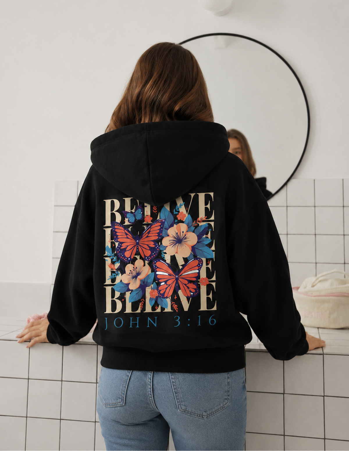 Believe in Love John 3:16 Butterfly Christian Hoodie